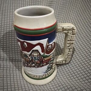 Budweiser 1998 Grant's Farm Holiday Stein Beer Mug CS343 Clydesdales 7" Tall